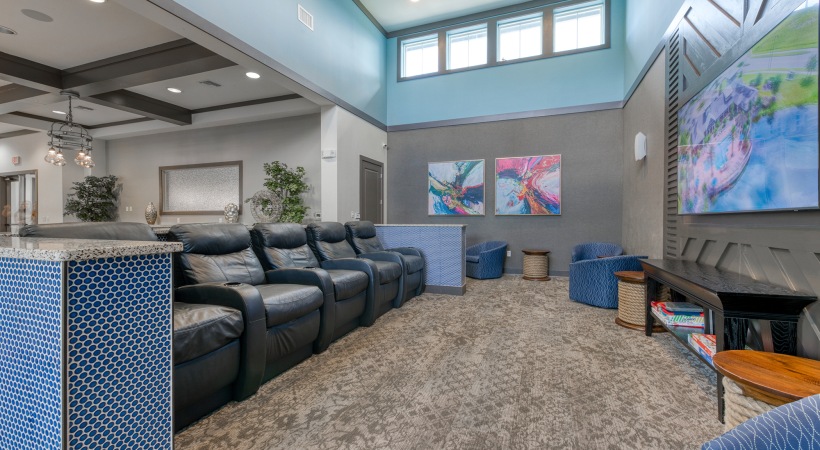 screening space with movie theater chairs