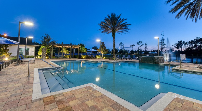 pool at night